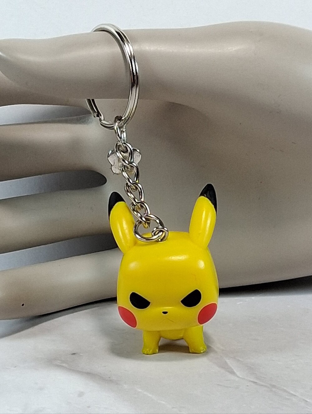 Yellow Pikachu-Style Small Keychain Charm